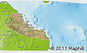 Satellite 3D Map of Dar-Es-Salaam, physical outside