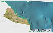 Satellite 3D Map of Dar-Es-Salaam, single color outside