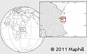 Blank Location Map of Dar-Es-Salaam, highlighted country