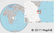 Gray Location Map of Dar-Es-Salaam, highlighted country