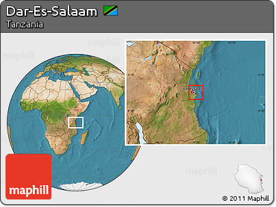 Satellite Location Map of Dar-Es-Salaam