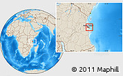 Shaded Relief Location Map of Dar-Es-Salaam