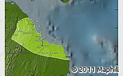 Physical Map of Dar-Es-Salaam, darken