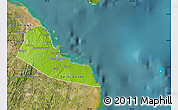 Physical Map of Dar-Es-Salaam, satellite outside