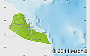 Physical Map of Dar-Es-Salaam, single color outside