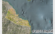 Satellite Map of Dar-Es-Salaam, semi-desaturated