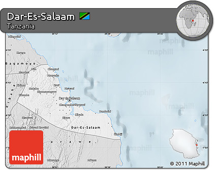 Silver Style Map of Dar-Es-Salaam