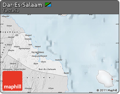 Silver Style Map of Dar-Es-Salaam