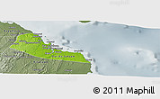 Physical Panoramic Map of Dar-Es-Salaam, semi-desaturated