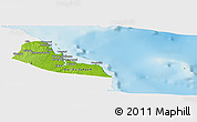 Physical Panoramic Map of Dar-Es-Salaam, single color outside