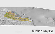 Satellite Panoramic Map of Dar-Es-Salaam, lighten, desaturated