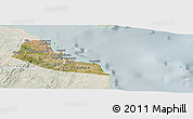 Satellite Panoramic Map of Dar-Es-Salaam, lighten