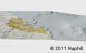 Satellite Panoramic Map of Dar-Es-Salaam, lighten, semi-desaturated