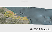 Satellite Panoramic Map of Dar-Es-Salaam, semi-desaturated
