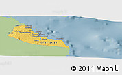 Savanna Style Panoramic Map of Dar-Es-Salaam, single color outside