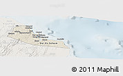 Shaded Relief Panoramic Map of Dar-Es-Salaam, lighten