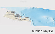 Shaded Relief Panoramic Map of Dar-Es-Salaam, single color outside