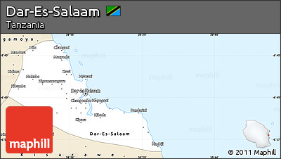 Classic Style Simple Map of Dar-Es-Salaam