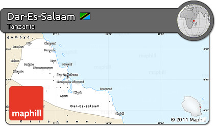 Classic Style Simple Map of Dar-Es-Salaam