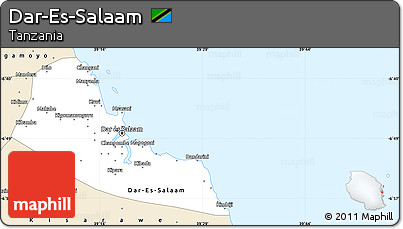 Classic Style Simple Map of Dar-Es-Salaam
