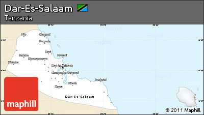 Classic Style Simple Map of Dar-Es-Salaam, single color outside