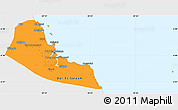 Political Simple Map of Dar-Es-Salaam, single color outside