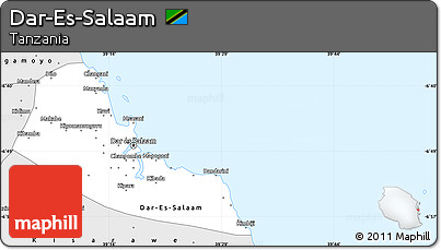 Silver Style Simple Map of Dar-Es-Salaam