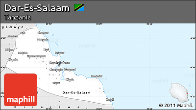 Silver Style Simple Map of Dar-Es-Salaam