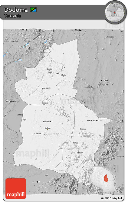 Gray 3D Map of Dodoma