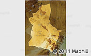 Physical 3D Map of Dodoma, darken