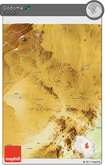 Physical 3D Map of Dodoma
