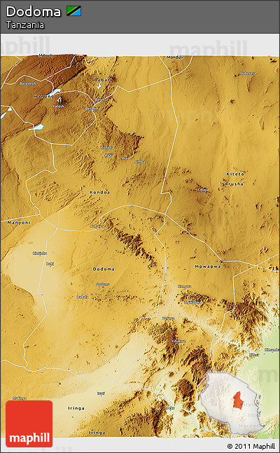 Physical 3D Map of Dodoma