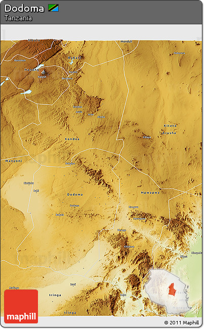 Physical 3D Map of Dodoma
