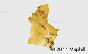 Physical 3D Map of Dodoma, single color outside