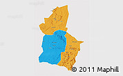 Political 3D Map of Dodoma, single color outside