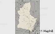 Shaded Relief 3D Map of Dodoma, darken, semi-desaturated
