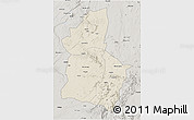 Shaded Relief 3D Map of Dodoma, semi-desaturated