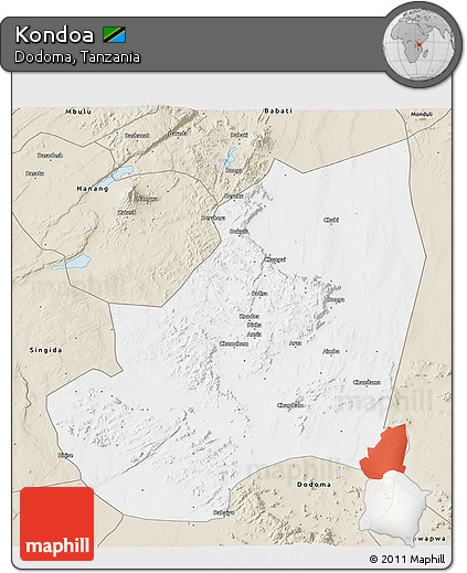 Classic Style 3D Map of Kondoa
