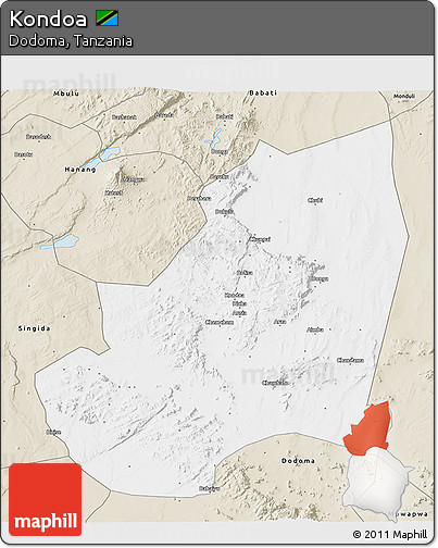 Classic Style 3D Map of Kondoa