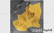 Physical 3D Map of Kondoa, darken, desaturated