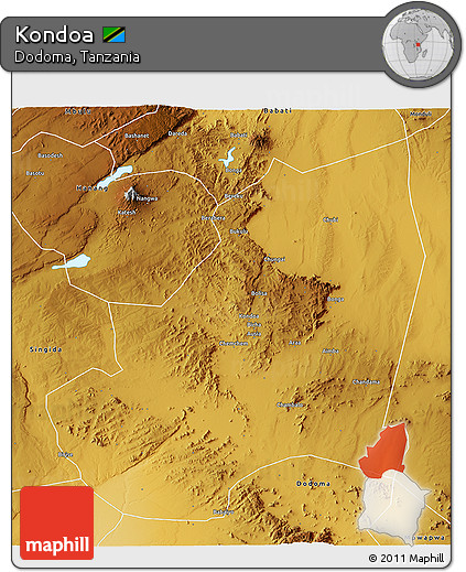 Physical 3D Map of Kondoa
