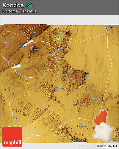 Physical 3D Map of Kondoa