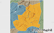 Political 3D Map of Kondoa, semi-desaturated