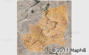 Satellite 3D Map of Kondoa, semi-desaturated
