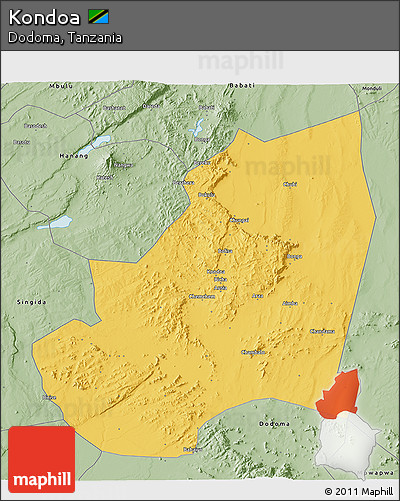 Savanna Style 3D Map of Kondoa