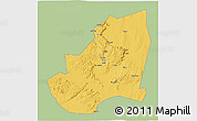 Savanna Style 3D Map of Kondoa, single color outside