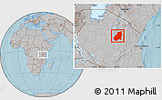 Gray Location Map of Kondoa, hill shading