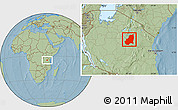 Savanna Style Location Map of Kondoa, hill shading