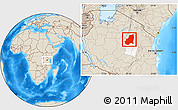 Shaded Relief Location Map of Kondoa, highlighted parent region