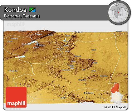Physical Panoramic Map of Kondoa